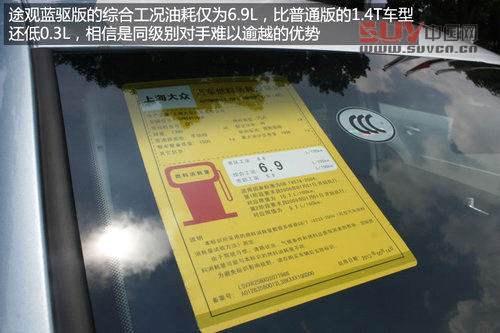 上海大眾全新途觀藍驅版實拍 最省油合資緊湊SUV