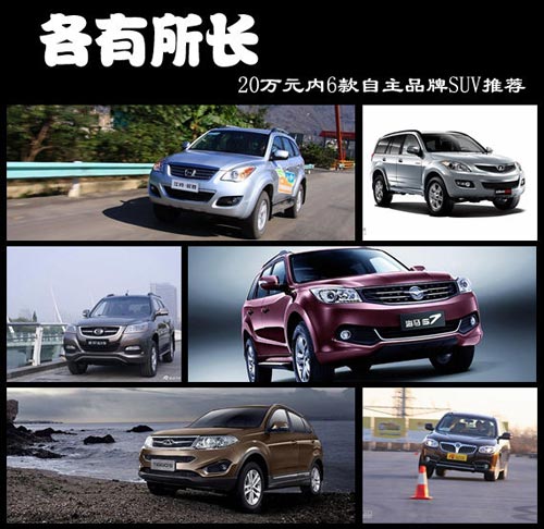 各有所長 20萬元內6款自主品牌SUV推薦